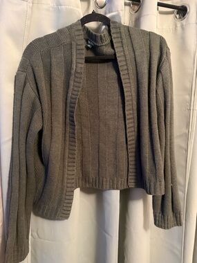 wild fable Ribbed Open-Front Cardigan Sweater - sage green